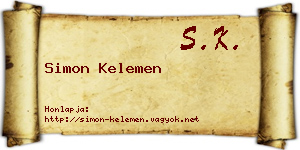 Simon Kelemen névjegykártya