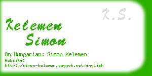 kelemen simon business card